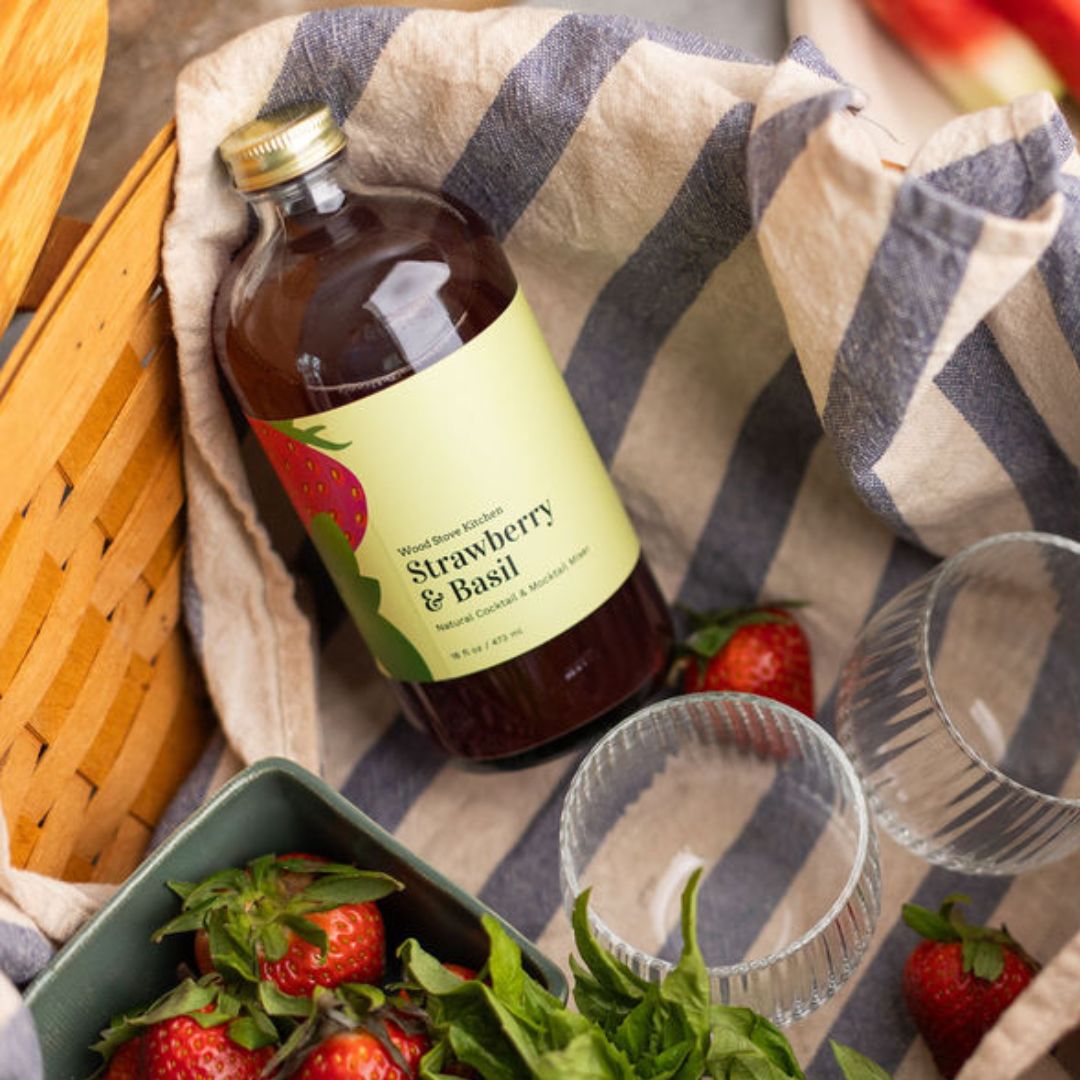 Strawberry & Basil Cocktail & Mocktail Mixer, 16 fl oz