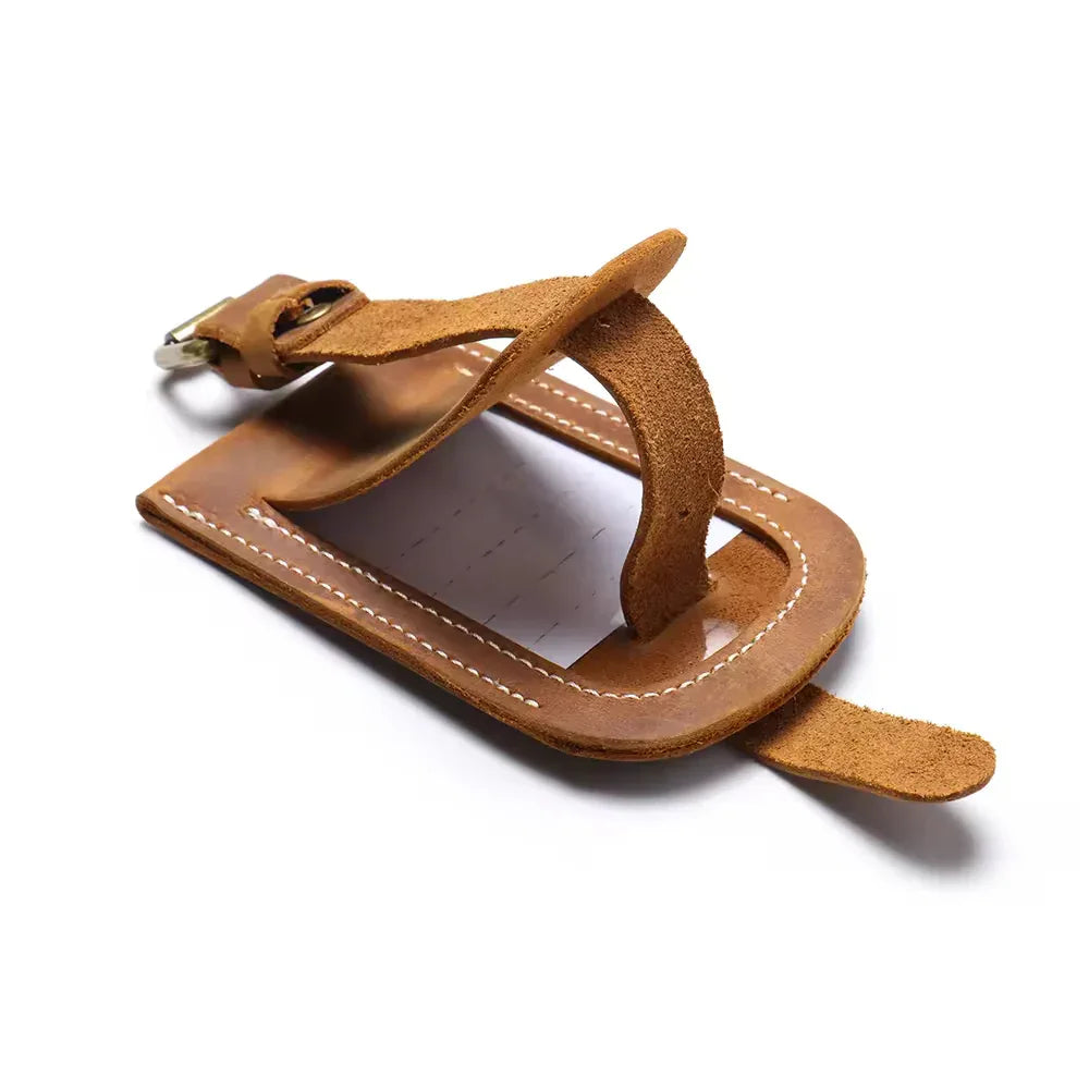 Full Grain Leather Luggage Tag