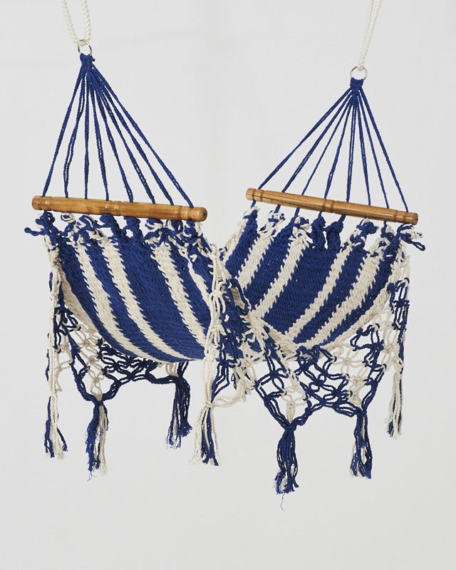 Macrame Mini Hammock/Cat Hammock | White & Blue