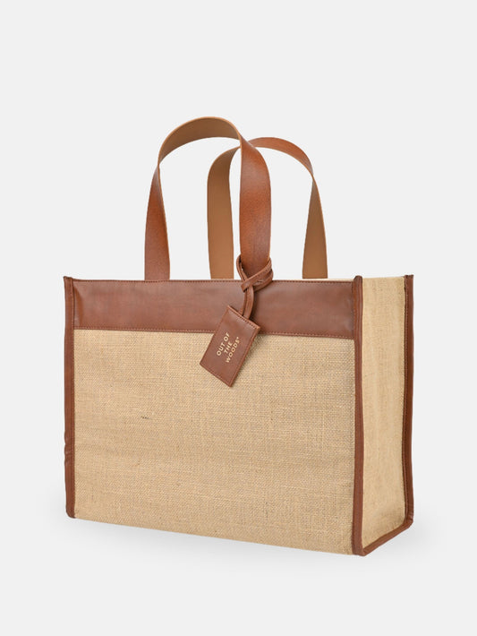 Jute Trim Box Tote-0
