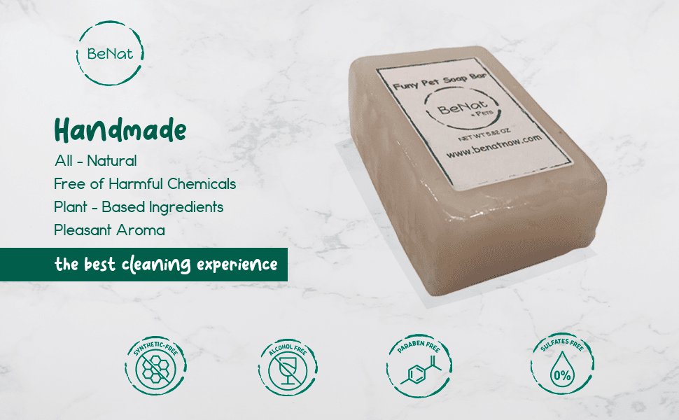 BeNat Pets. All-Natural Pet Shampoo Bar. Oat. 5.8 oz.-3