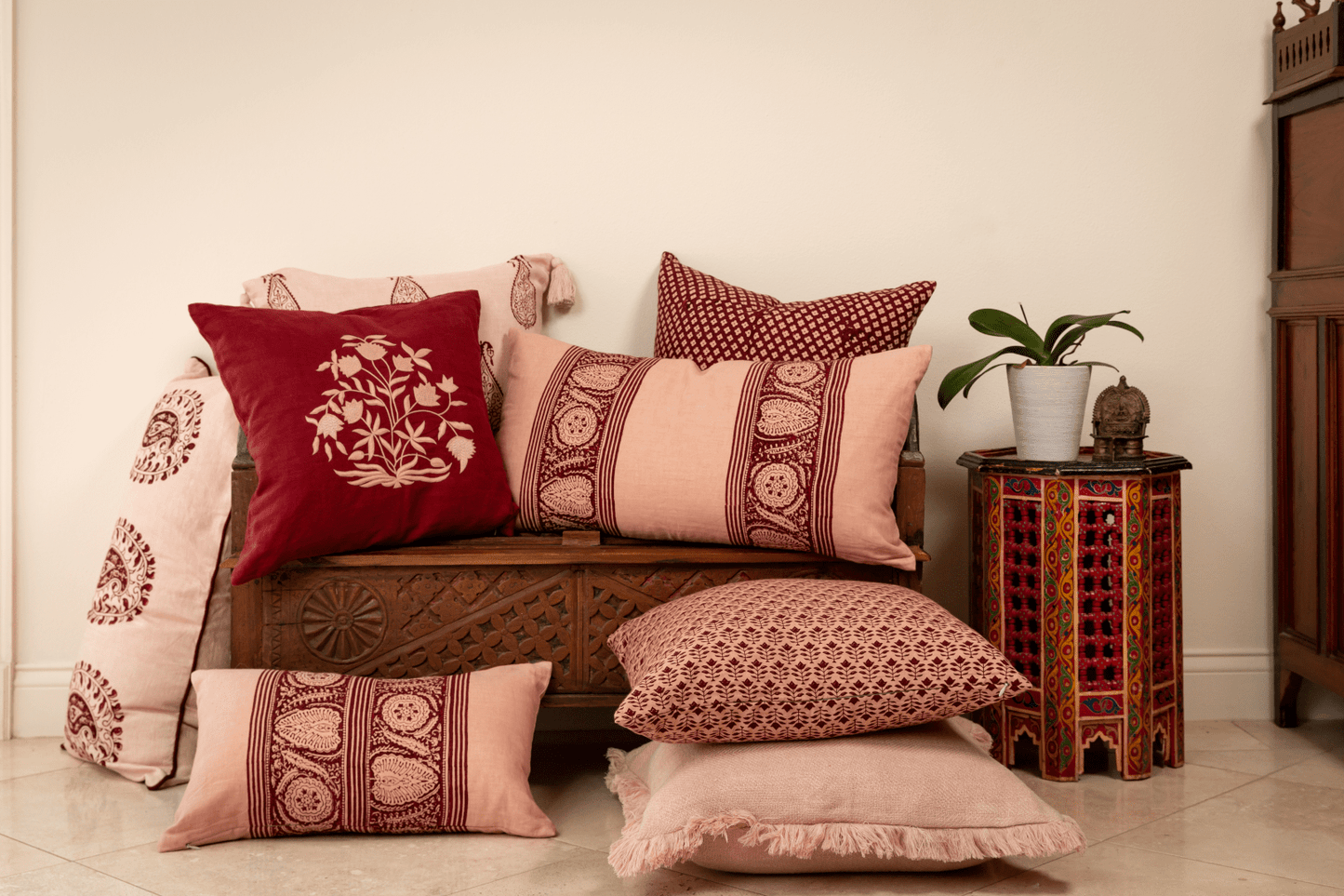 Samodh Blush Decorative Pillow Cover with Tassels