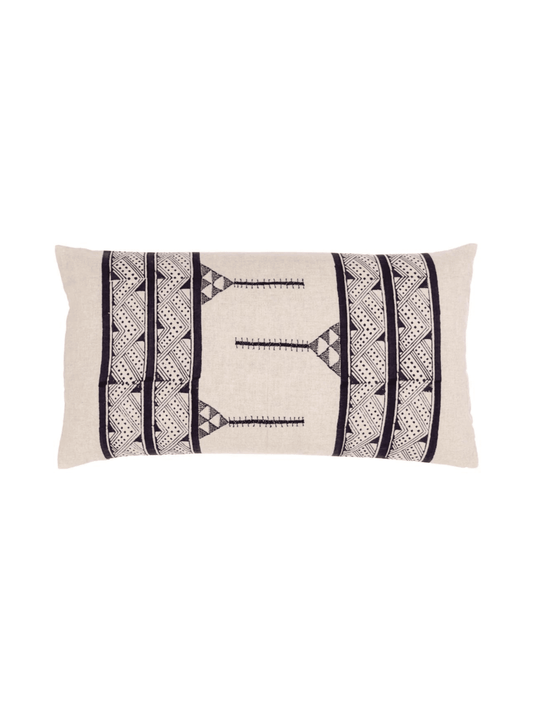 Mancala Charcoal Lumbar Pillow Cover