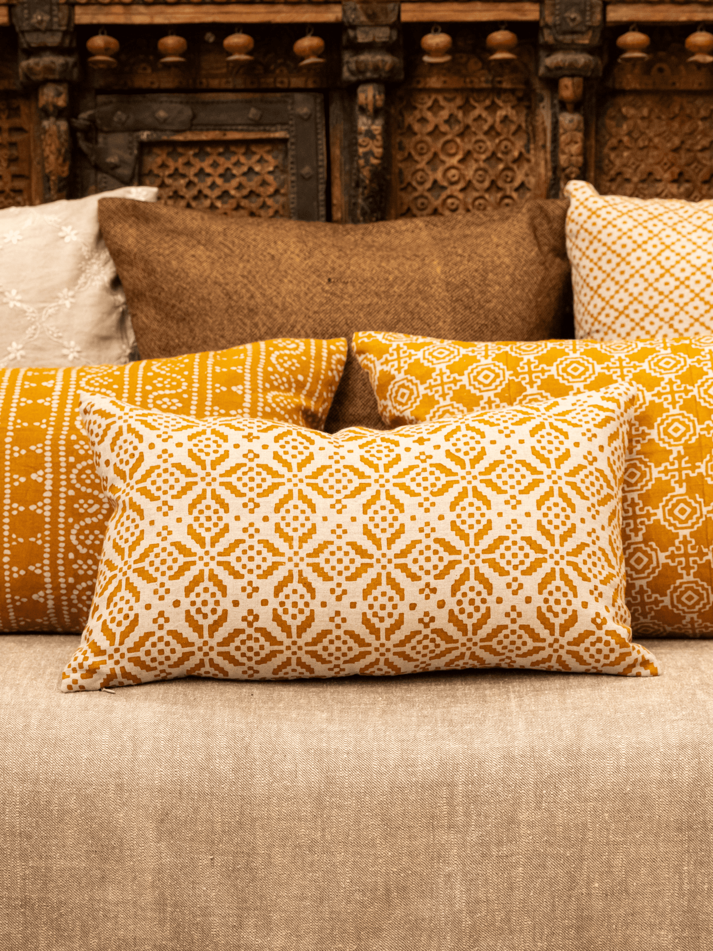 Kodava Ochre Pillow Cover