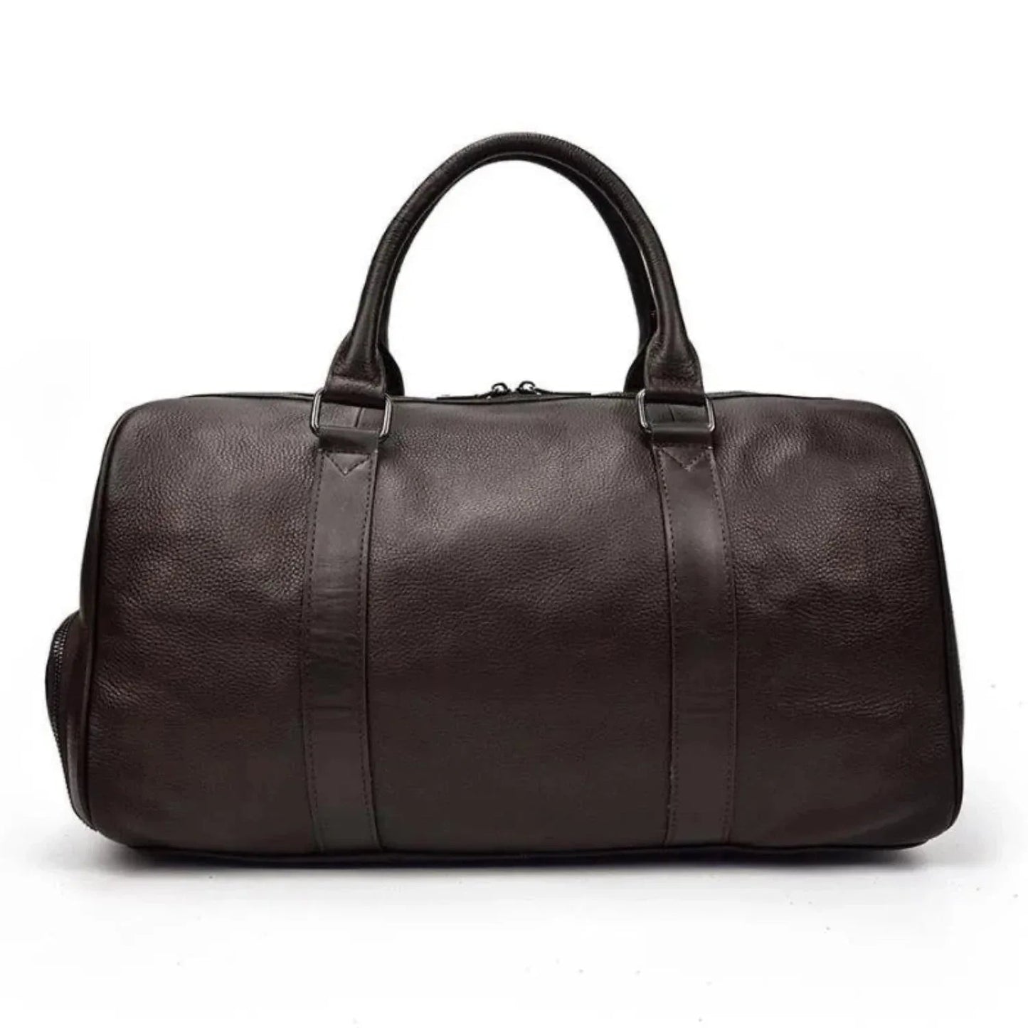 Black Pebbled Leather Weekender
