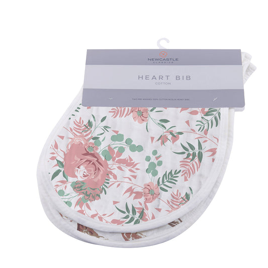Desert Rose & Wild Horse Cotton Heart Bibs 2Pk